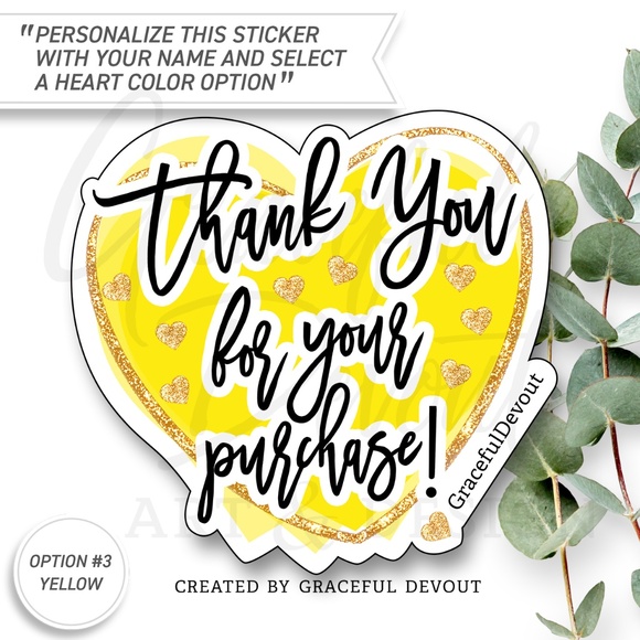 Thank You For Your Purchase! -Sticker 2" (inches)(48ct.) [GD192-48] - Picture 4 of 14